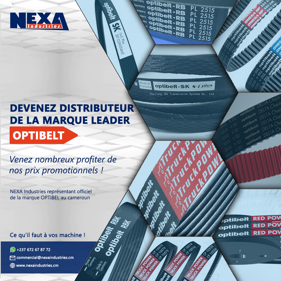 Vendeur de courroie optibelt au cameroun matériel industriel nexa industries